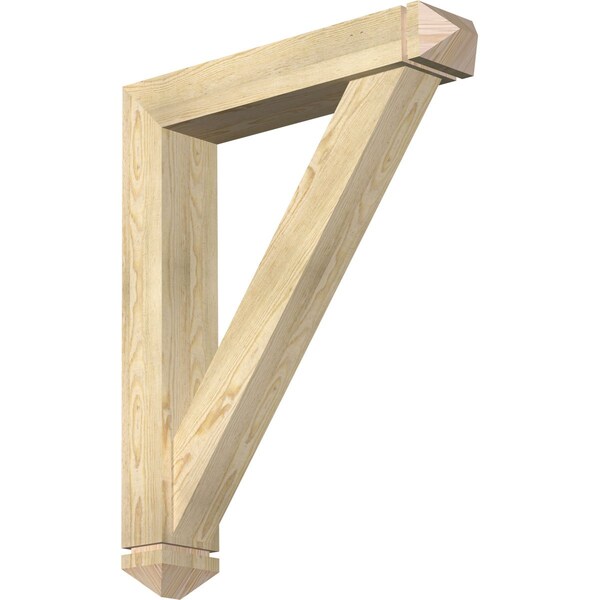 Ekena Millwork Traditional Arts and Crafts Rough Sawn Bracket w/ Offset Brace, Douglas Fir, 6"W x 30"D x 38"H BKT0604X30X38TRA03RDF - main